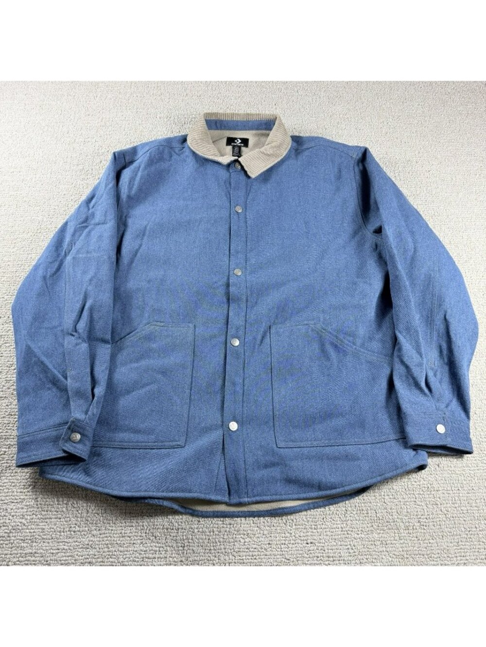 Converse Denim Work Chore Corduroy Collar Jacket Blue Brown Men’s Size XL